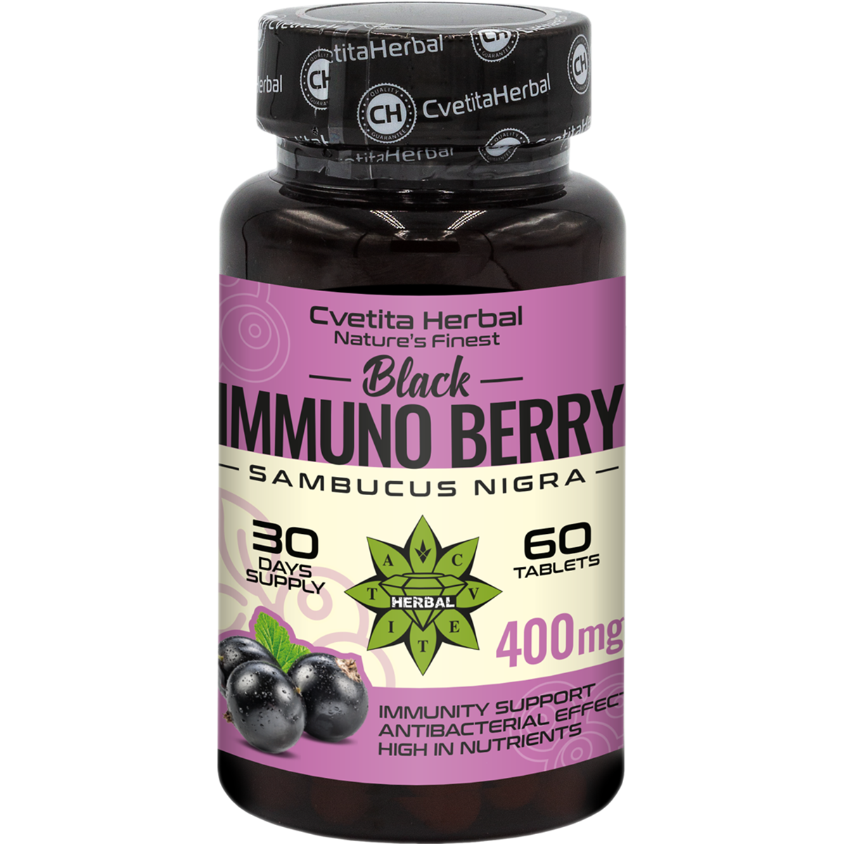 Black Elderberry Extract - Black Immuno Berry (60 tablets)