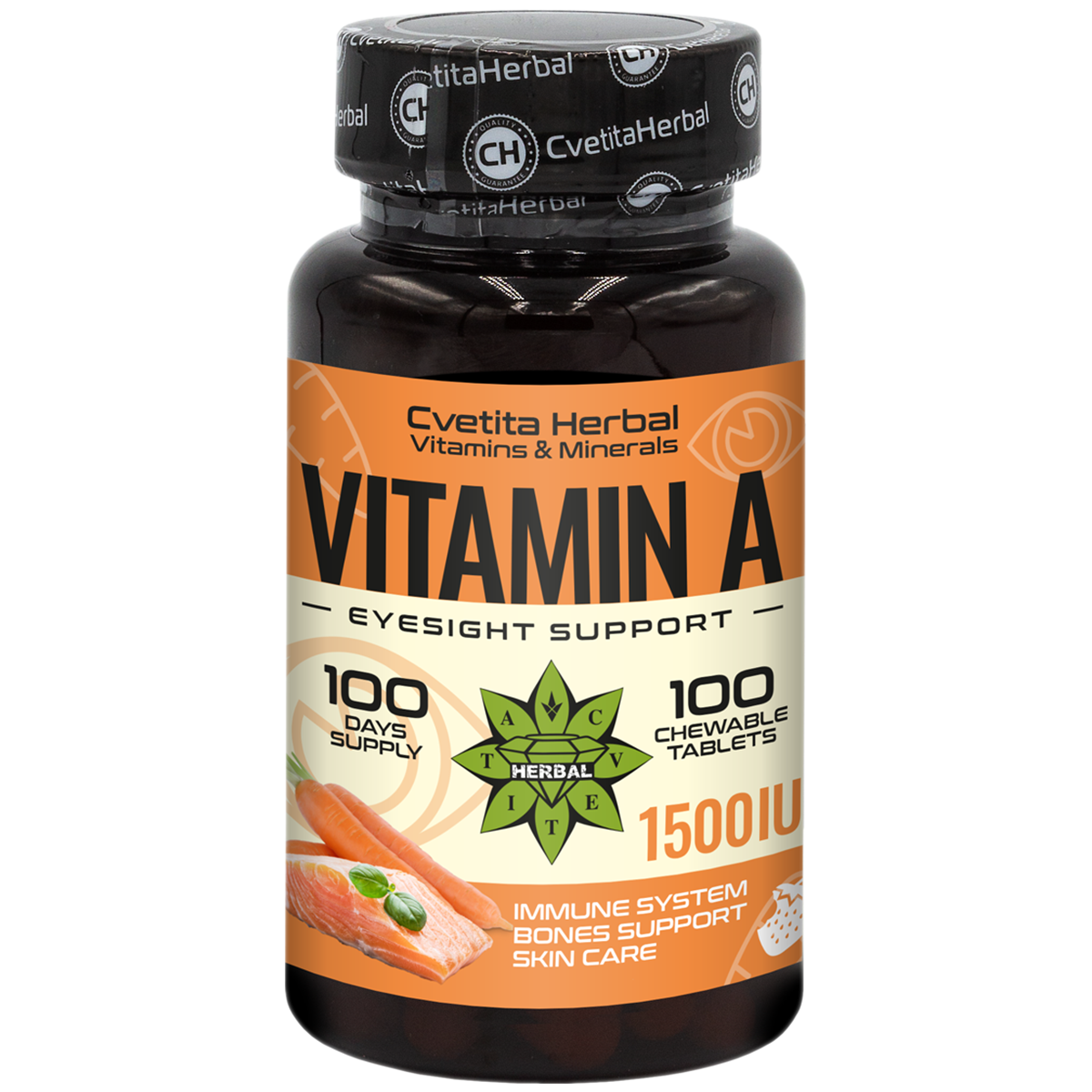 Vitamin A - Chewable (100 tablets 1500 IU)