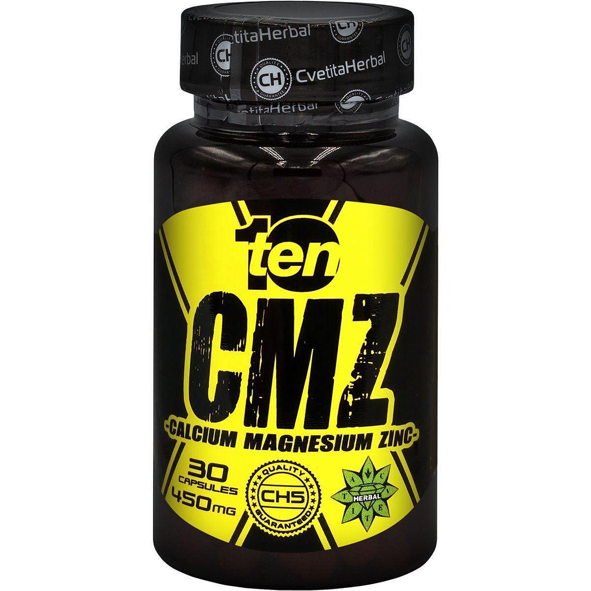Calcium, Magnesium, Zinc - CMZ - 10/ten (30 Capsules x 450 mg)