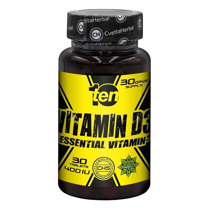 10/ten Vitamin D3 - Vitamin D3 - 30 tablets x 400 IU