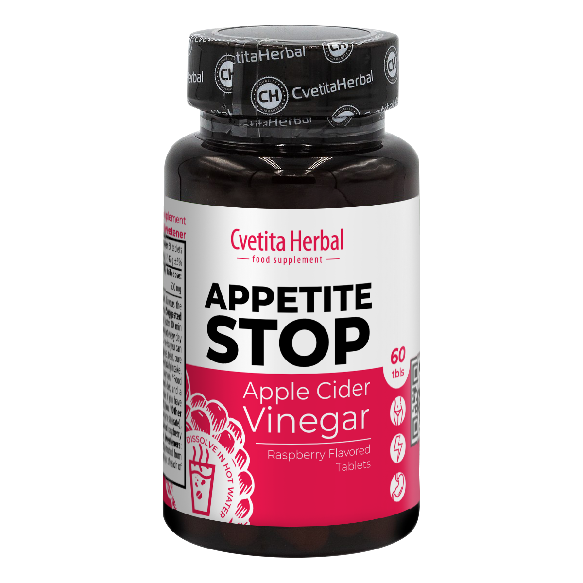 Apple Vinegar "Raspberry" - Appetite Stop (60 tablets)