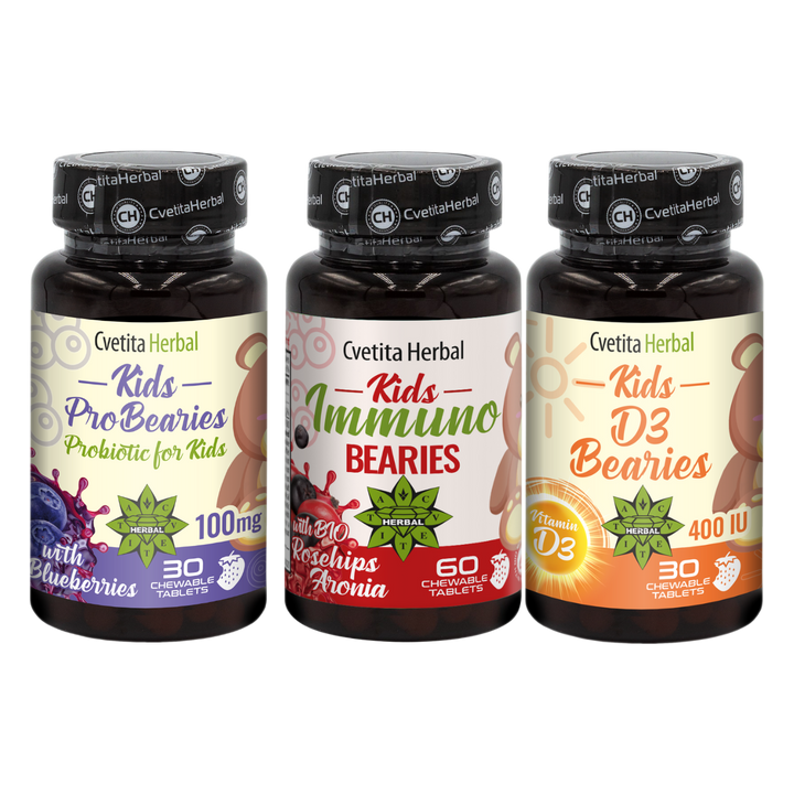 PROMO: Kids Immuno Berries 30 tablets. + Kids D3 Berries 30 tablets. + Gift Kids Pro Berries 30 tablets.
