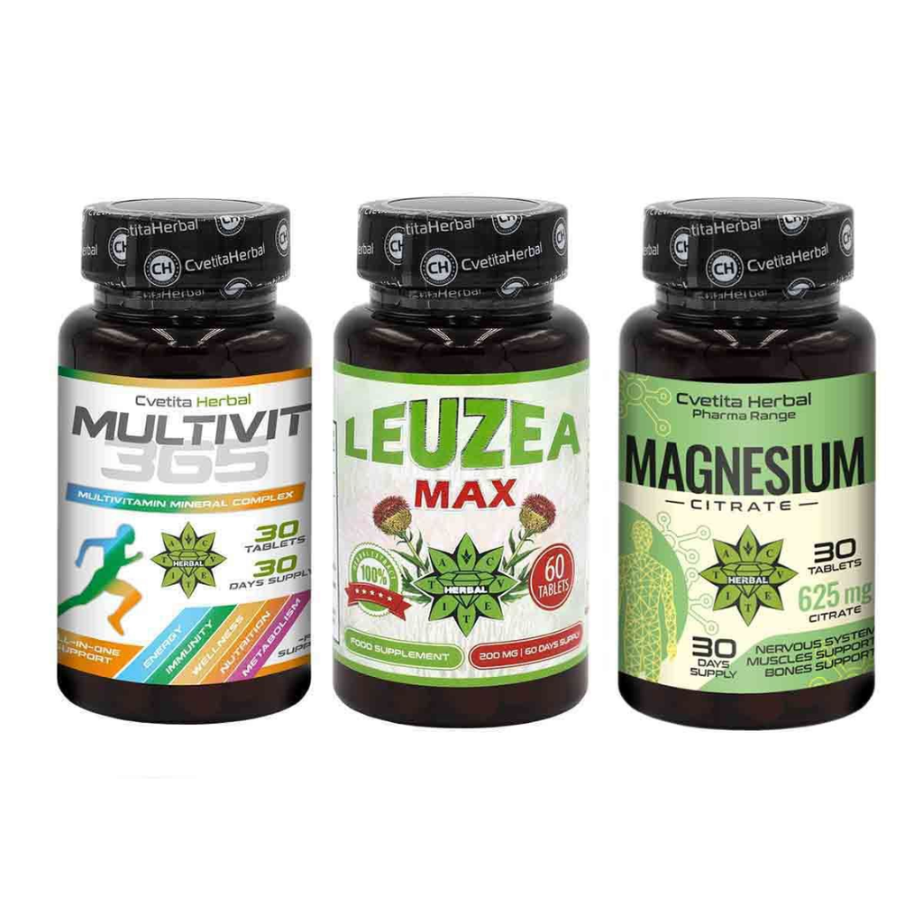 COMBO PACKAGE STRENGTHEN IMMUNITY - LEVZEYA MAX 60 TABLETS + MULTIVIT 365 + MAGNESIUM 30 TABLETS.