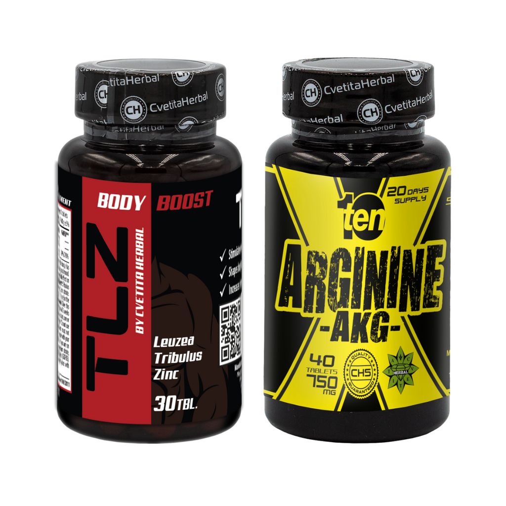 COMBO PACKAGE: TLZ (Tribulus, Leuzea, Zinc) + TEN Arginine 40 tablets
