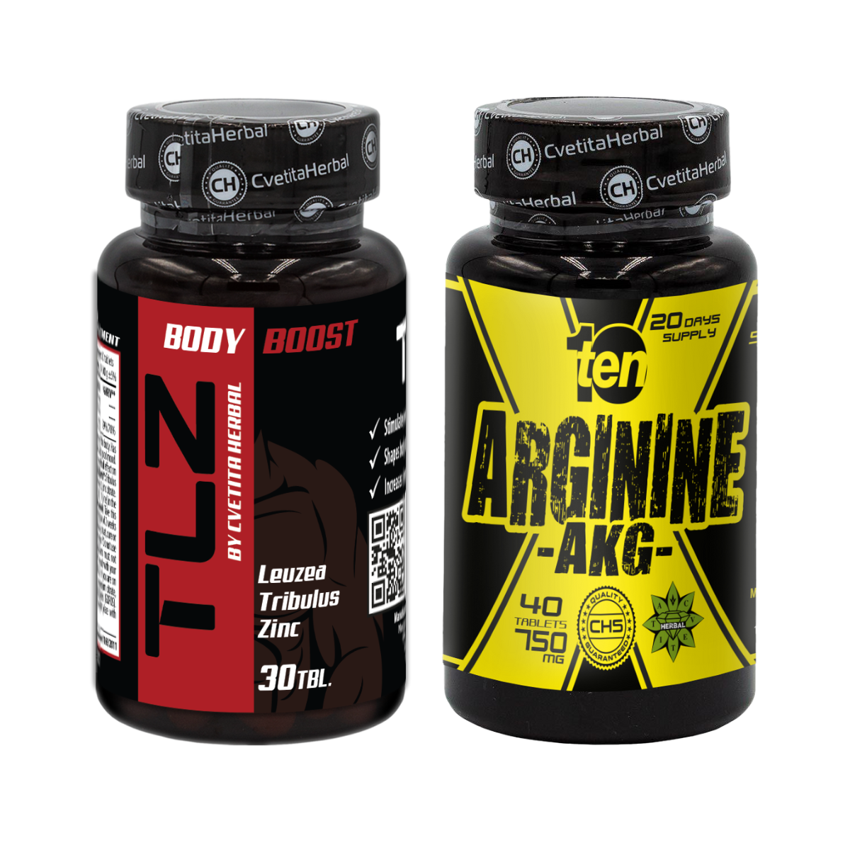 COMBO PACKAGE: TLZ (Tribulus, Leuzea, Zinc) + TEN Arginine 40 tablets