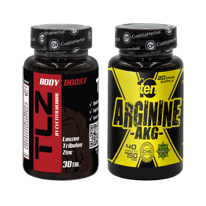 COMBO PACKAGE: TLZ (Tribulus, Leuzea, Zinc) + TEN Arginine 40 tablets