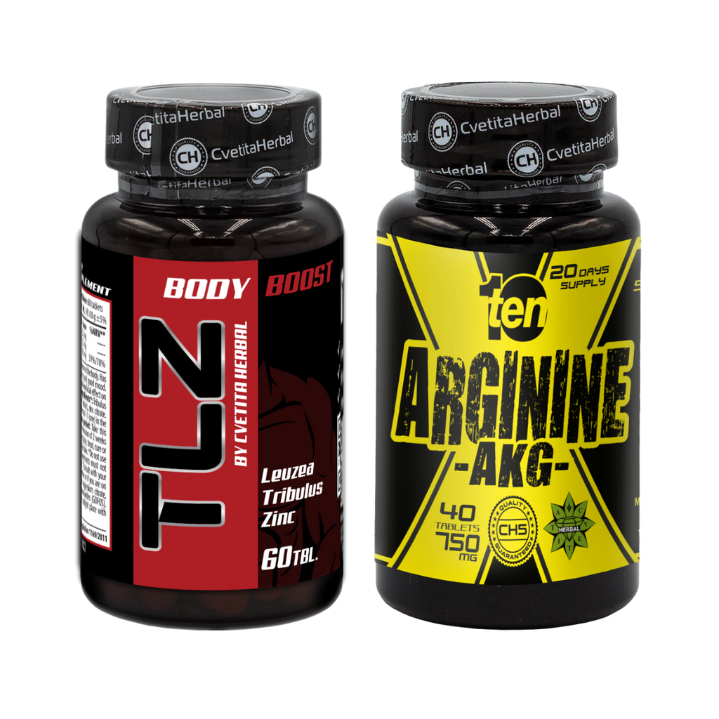 COMBO PACKAGE: TLZ (Tribulus, Leuzea, Zinc) + TEN Arginine 40 tablets