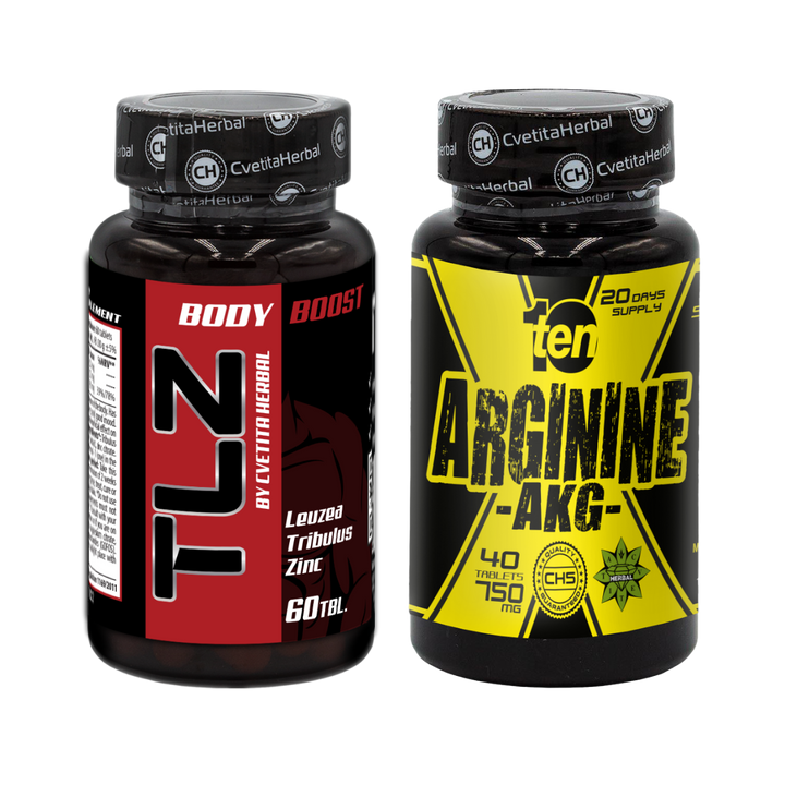 COMBO PACKAGE: TLZ (Tribulus, Leuzea, Zinc) + TEN Arginine 40 tablets