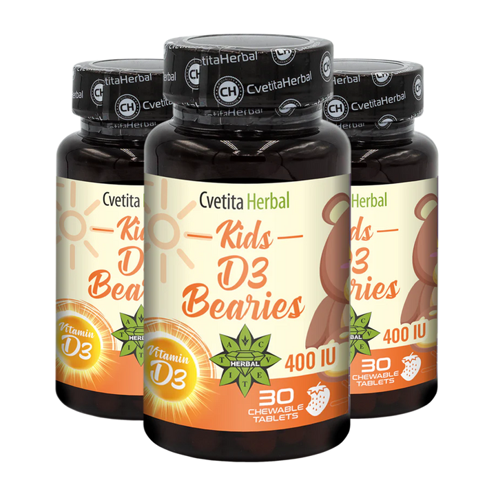 Vitamins D3 for Children - Kids D3 Bearies (30 tablets x 600 IU)