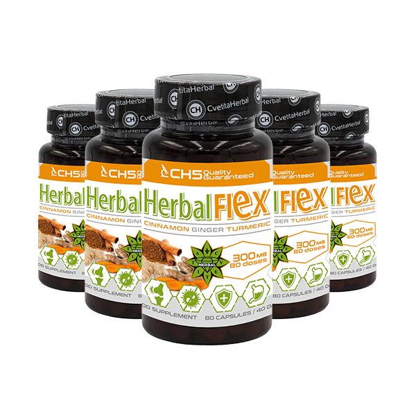 Turmeric, Ginger, Ceylon Cinnamon - Herbal Flex (80 capsules x 300mg) - Herbal Flex