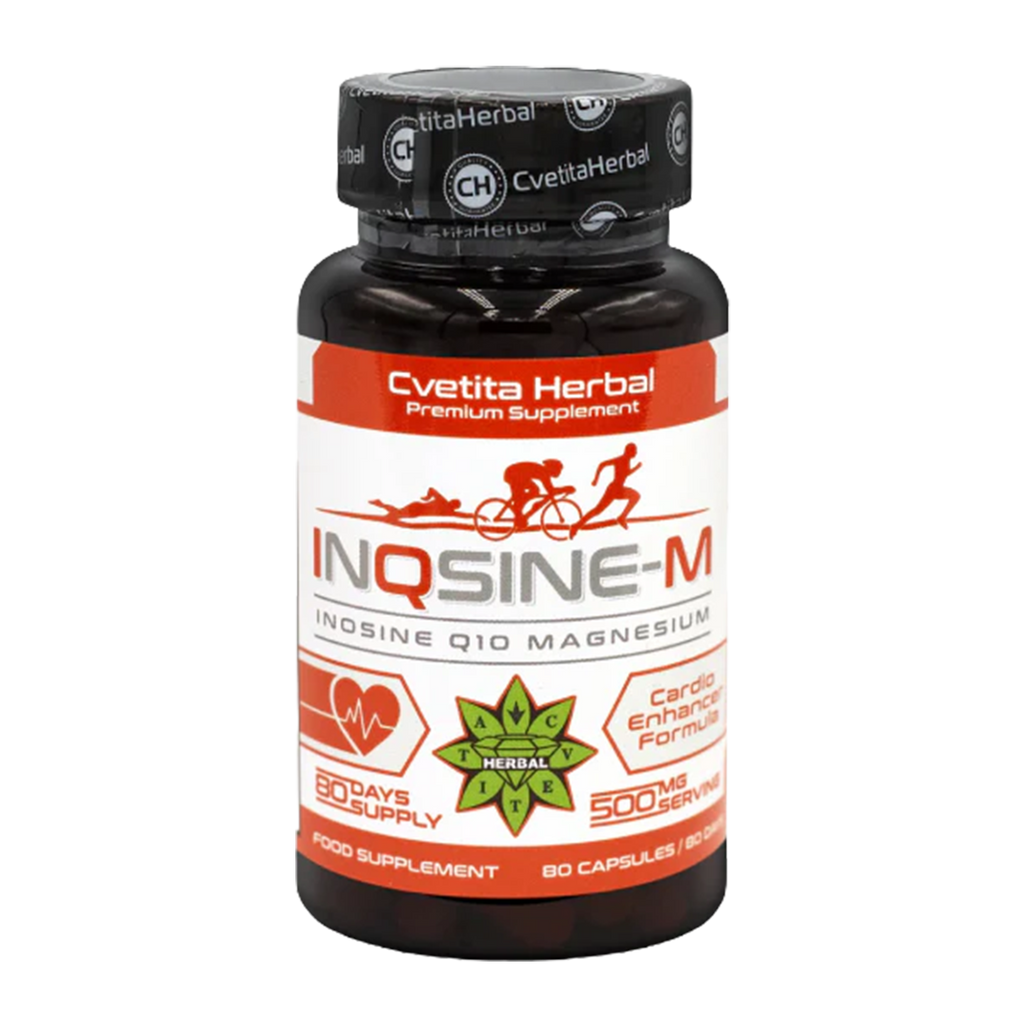 Inosine, Coenzyme Q10, Magnesium - Vegetarian (80 capsules x 500 mg)