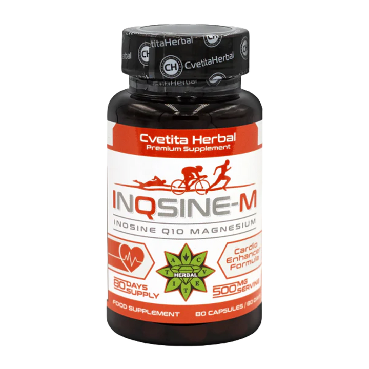 Inosine, Coenzyme Q10, Magnesium - Vegetarian (80 capsules x 500 mg)