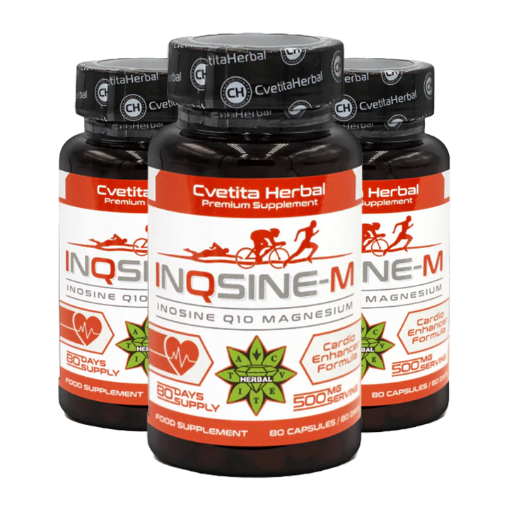 Inosine, Coenzyme Q10, Magnesium - Vegetarian (80 capsules x 500 mg)
