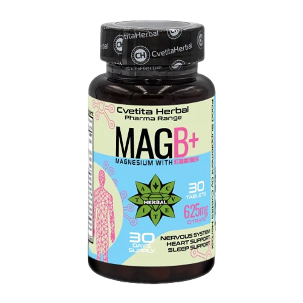 Magnesium with Vitamin B Complex - B1, B6, B12 (30 tablets)