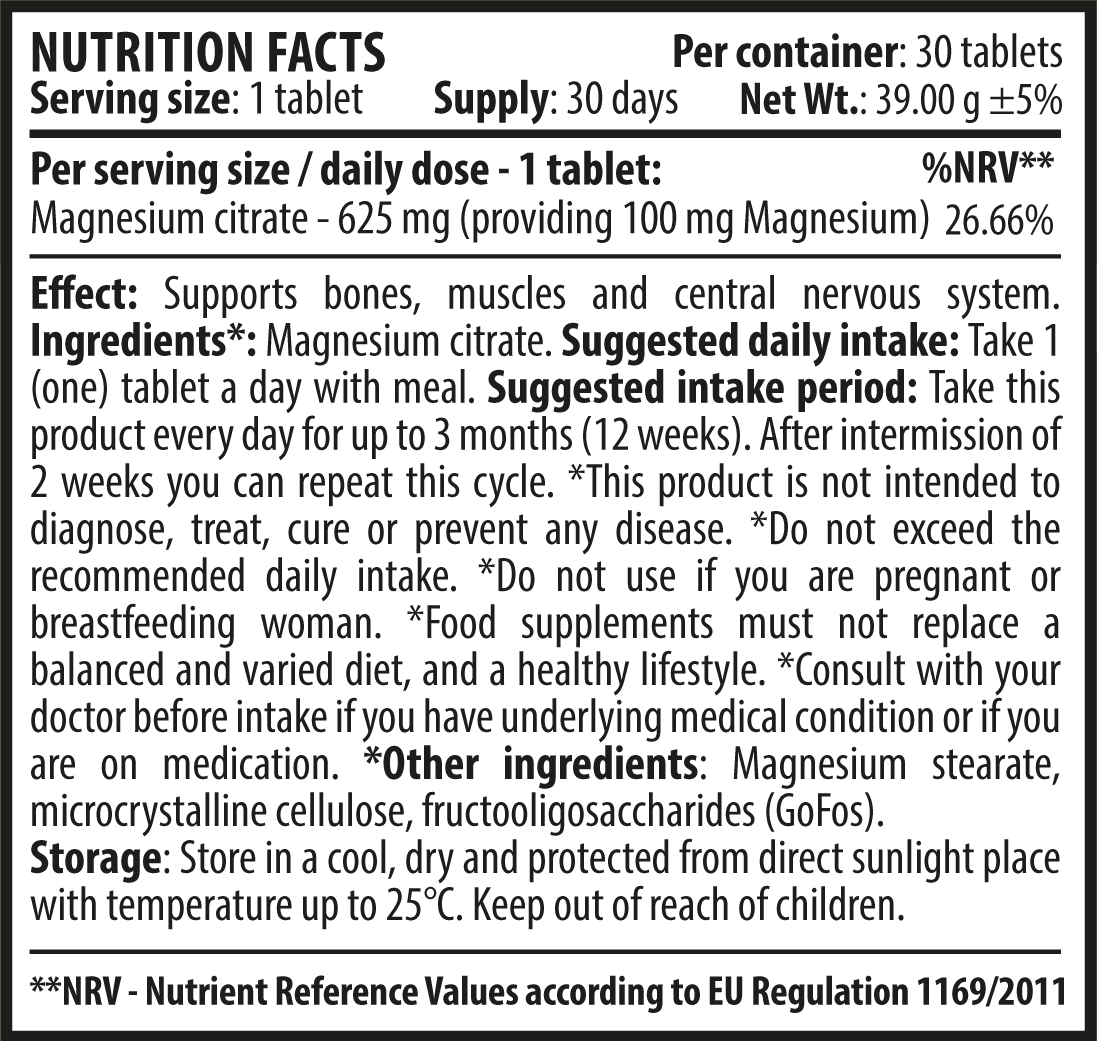 Magnesium citrate 30 tab.