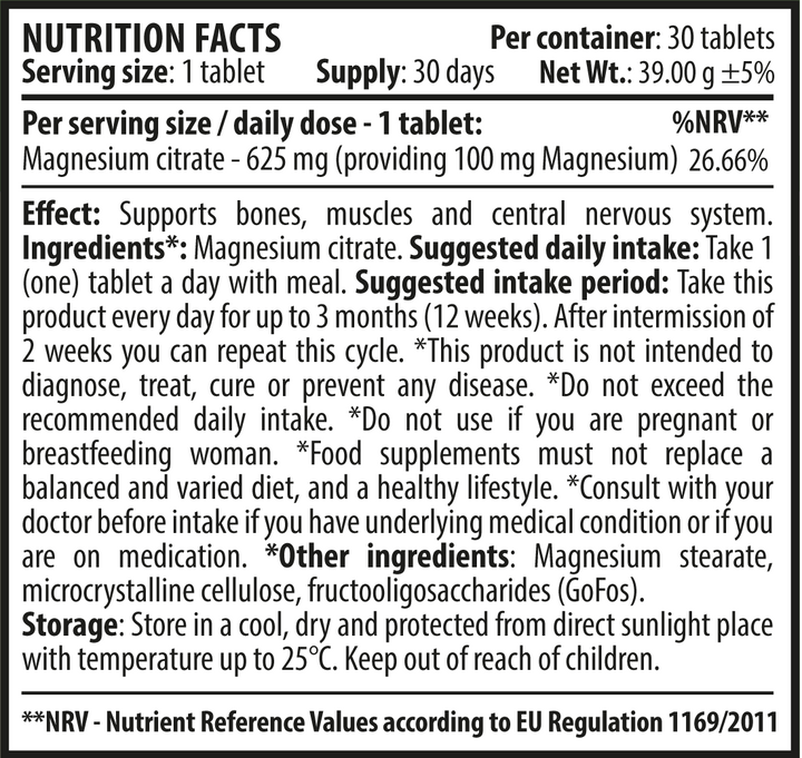 Magnesium citrate 30 tab.