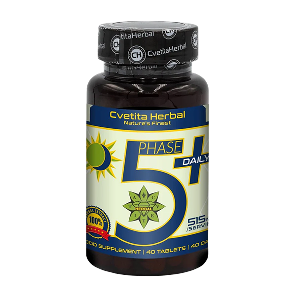 Peppermint, Hawthorn, Valerian, Chamomile, Lemon Balm, B1, B6, B12 - Phase 5+ Daily (40 tablets x 515mg)