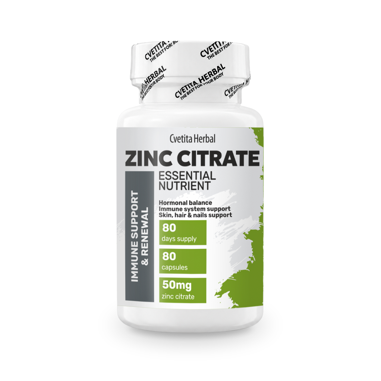 Zinc Citrate - Zinc (80 capsules x 50 mg)