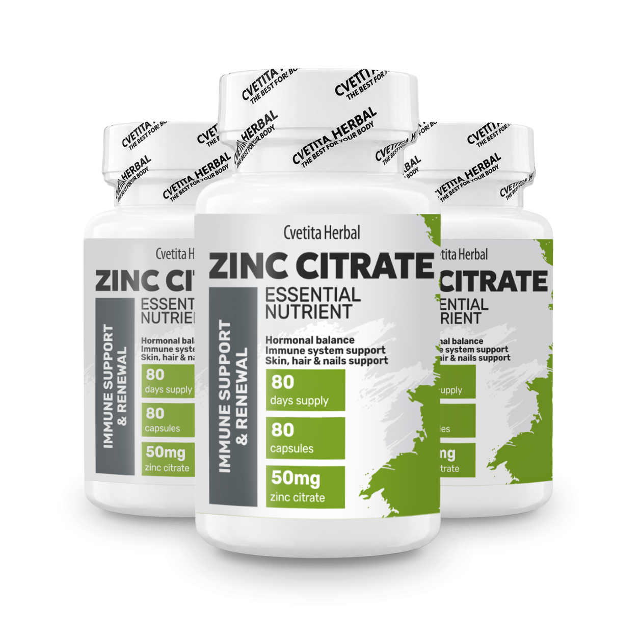 Zinc Citrate - Zinc (80 capsules x 50 mg)