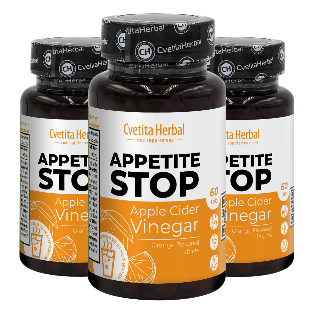 Apple Vinegar "Orange" - Appetite Stop (60 tablets)