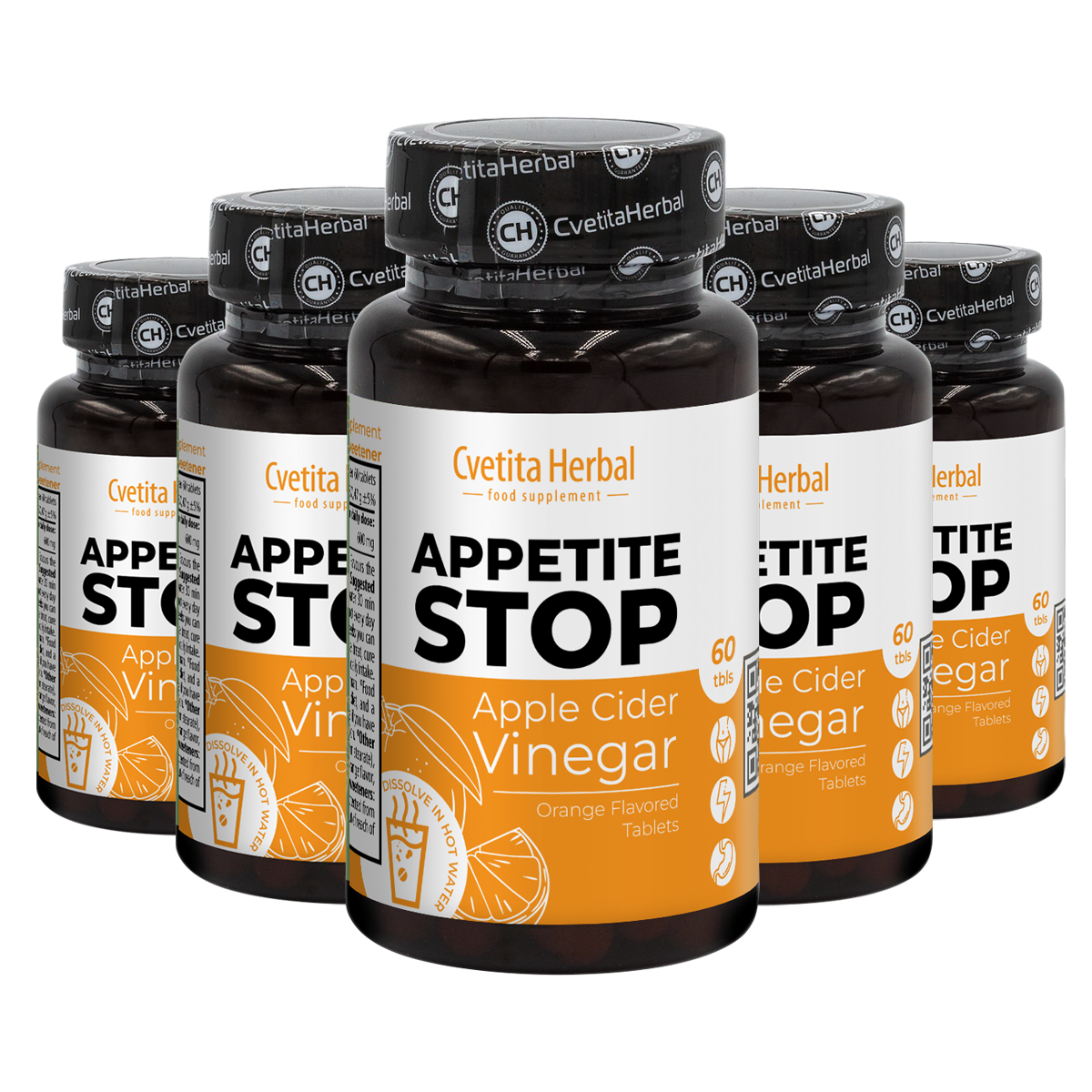 Apple Vinegar "Orange" - Appetite Stop (60 tablets)