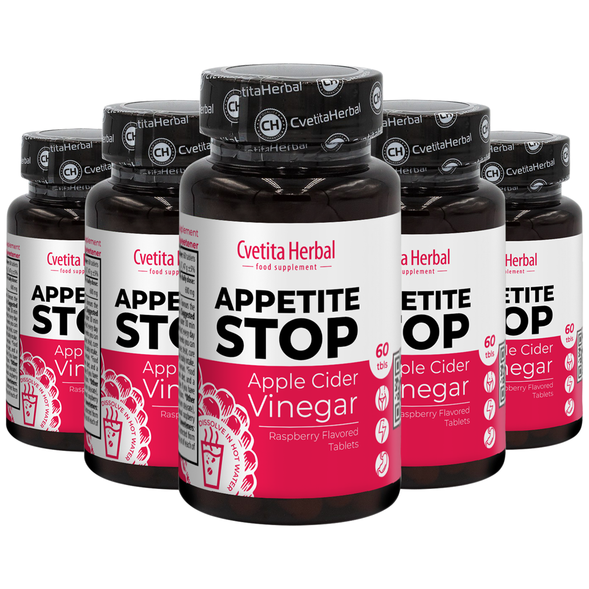 Apple Vinegar "Raspberry" - Appetite Stop (60 tablets)