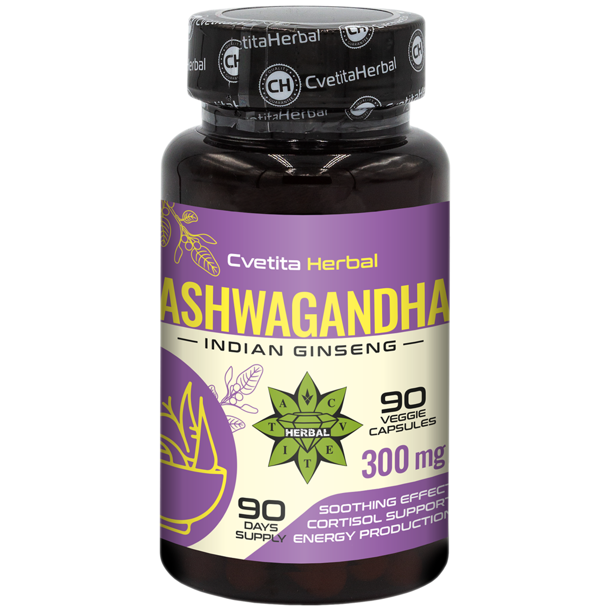 Ashwagandha Extract - Herbal (90 capsules x 300 mg)