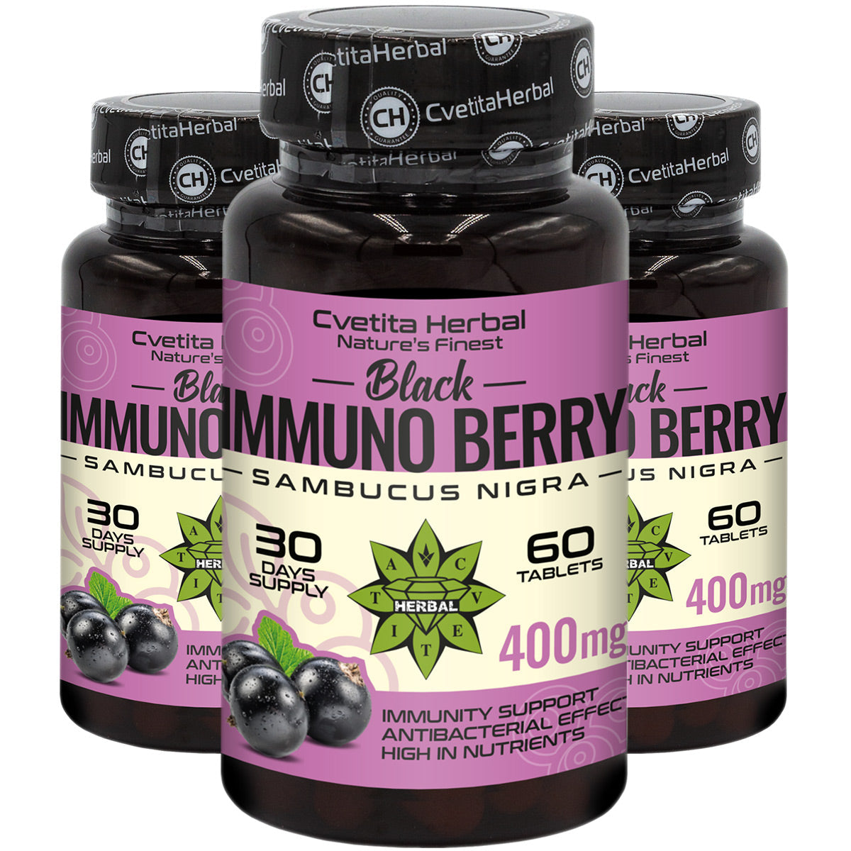 Black Elderberry Extract - Black Immuno Berry (60 tablets)
