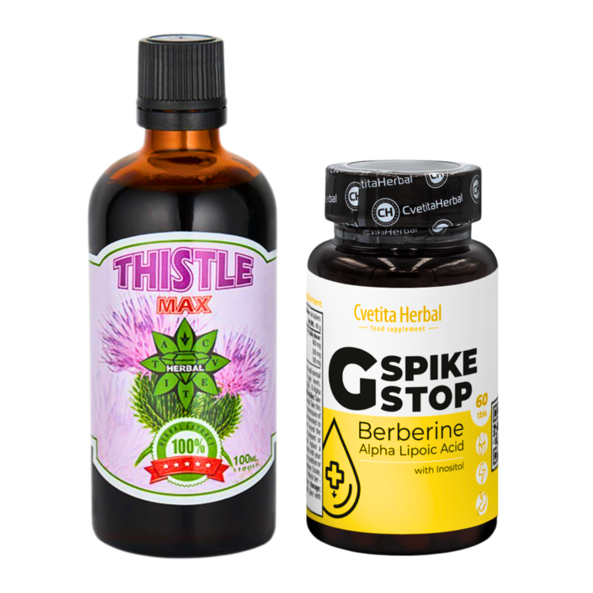 LIVER HEALTH: G SPIKE STOP 60 tabs + THISTLE MAX 100ml.