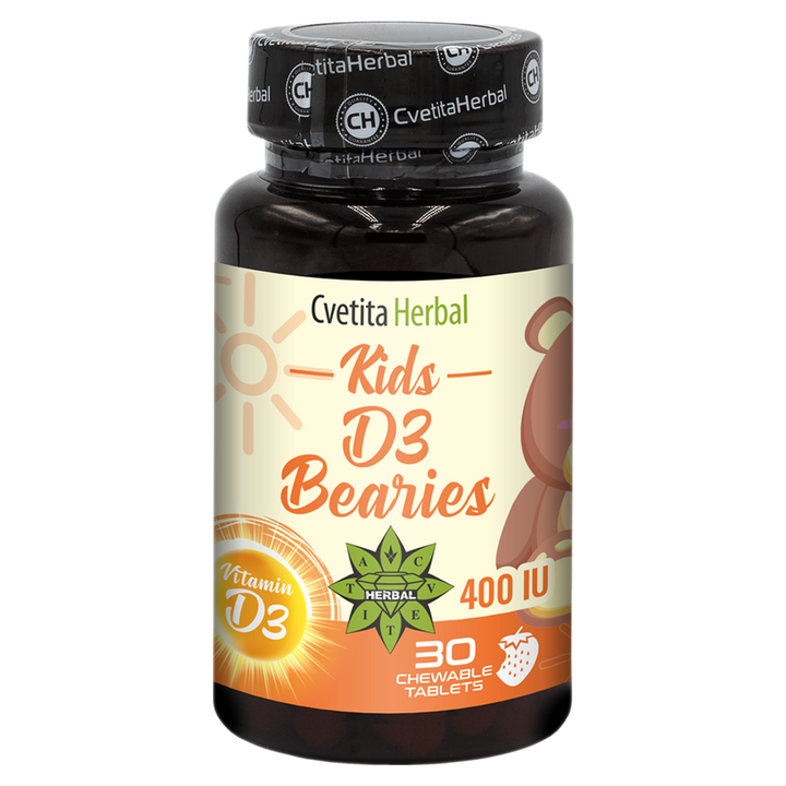 Vitamins D3 for Children - Kids D3 Bearies (30 tablets x 600 IU)