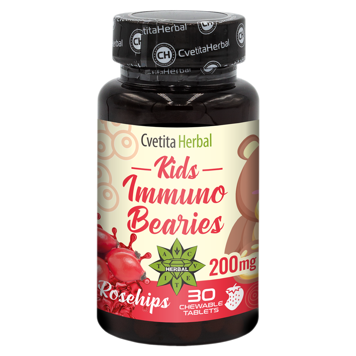 Children's Immunostimulant "Rosehip" - Kids Immuno Bearies (30 tablets)