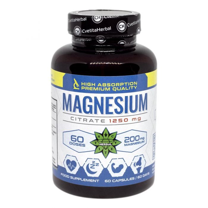 Magnesium Citrate (60 capsules x 1250 mg)