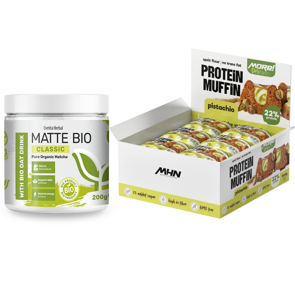 Matte Bio Classic and MHN pistachio protein muffins - combo pack