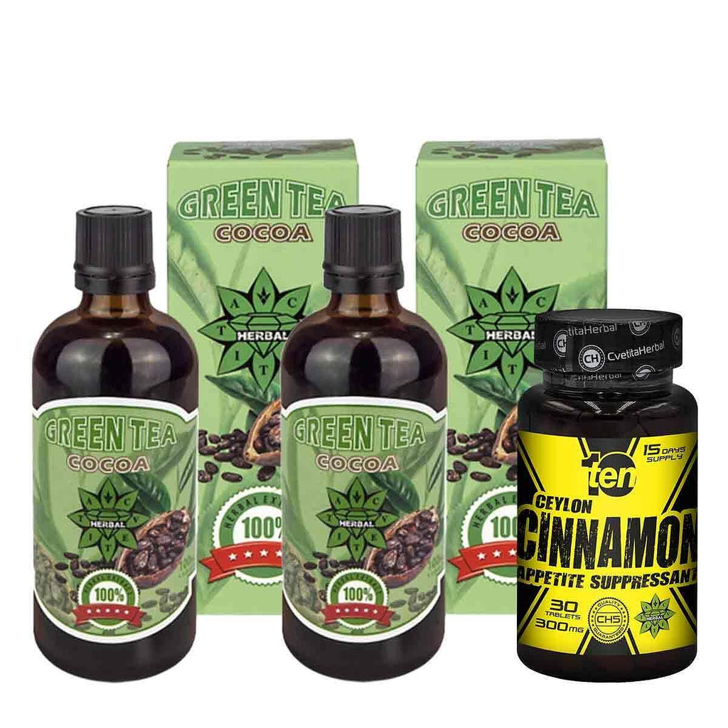Green Tea + Cocoa - Green tea with cocoa 2 pieces + Gift Ten/10 Cinnamon